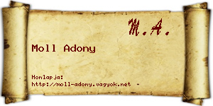 Moll Adony névjegykártya